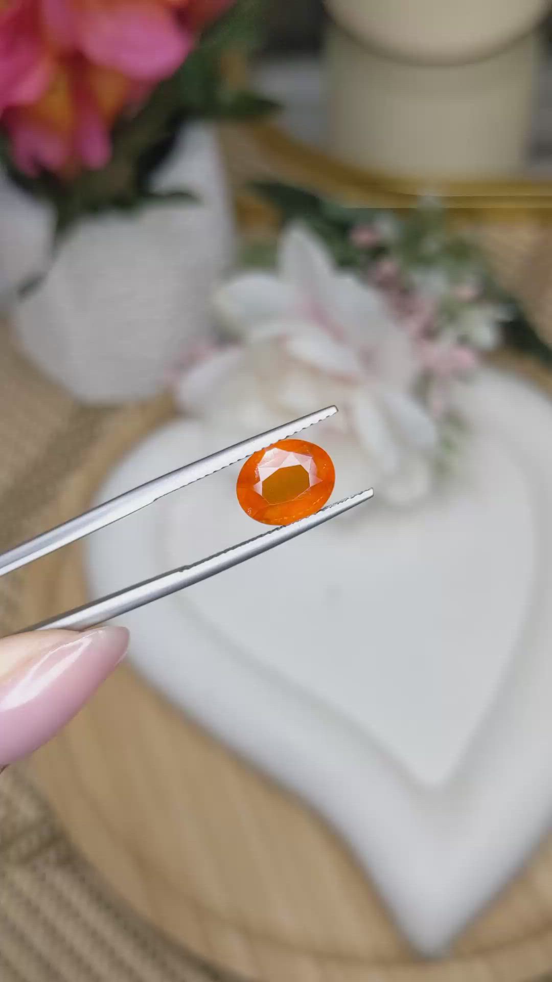3.03 Ct. Orange Spessartite Garnet from Madagascar Size Video