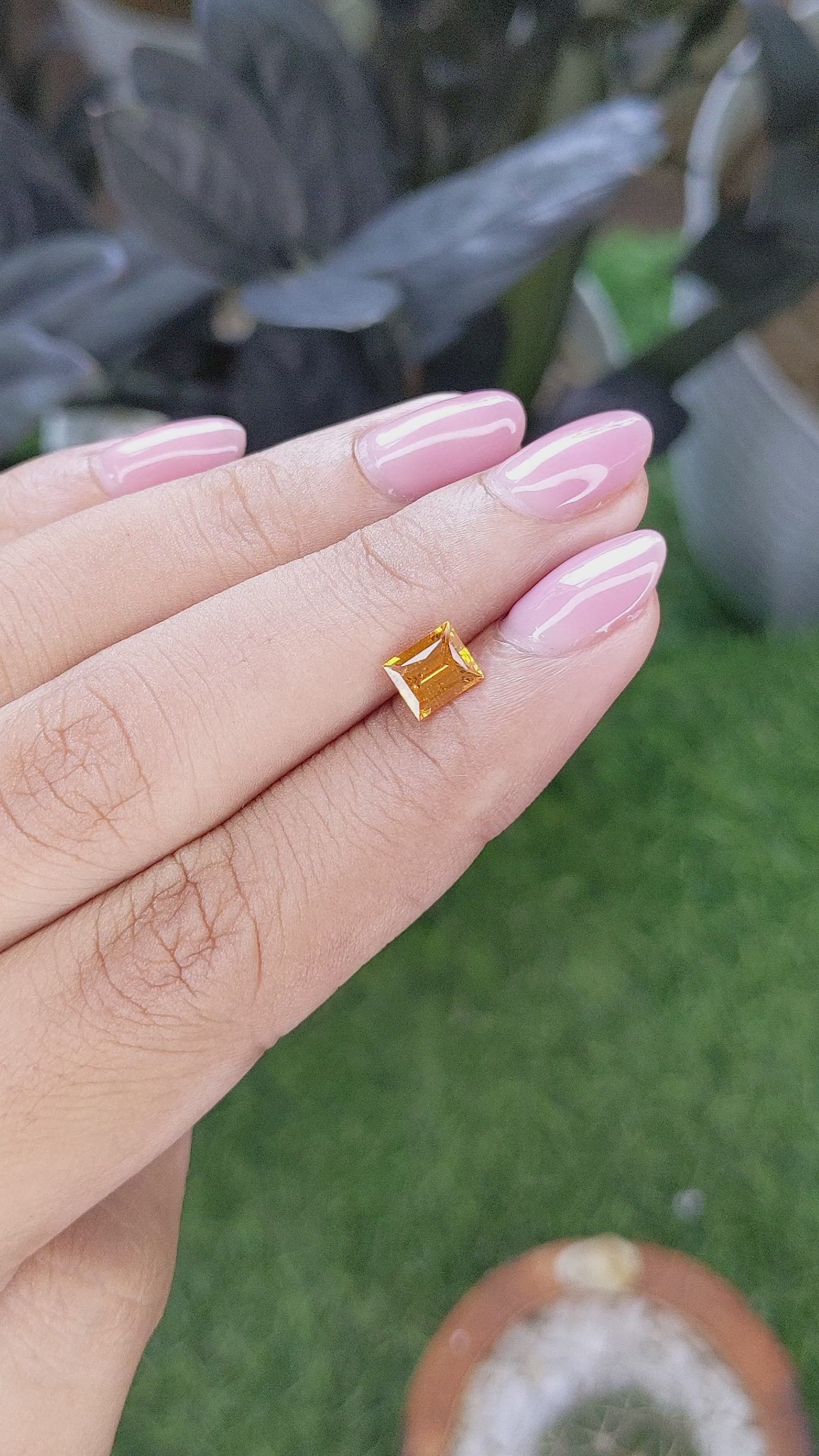 1.07 Ct. Orange Malaya Garnet from Tanzania Size Video