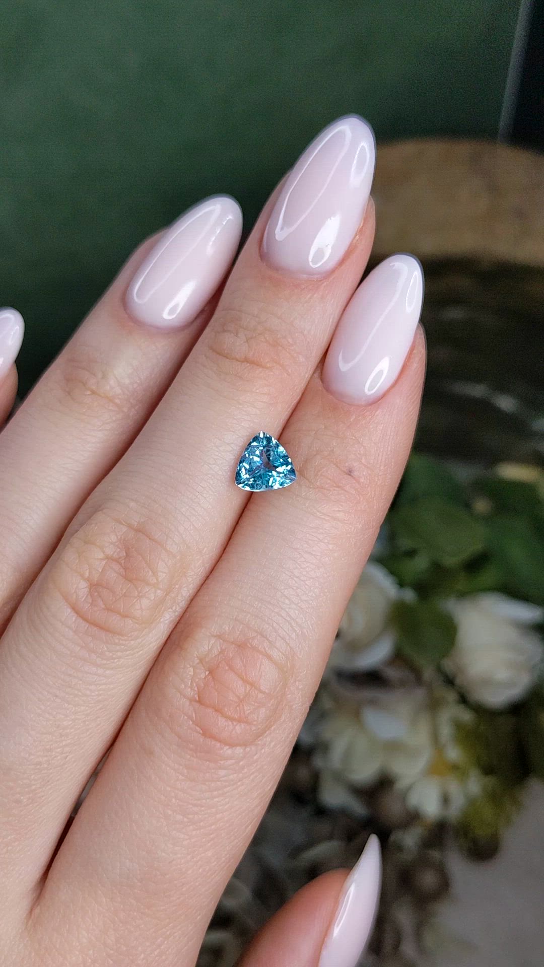 1.24 Ct. Blue Aquamarine from Brazil Size Video