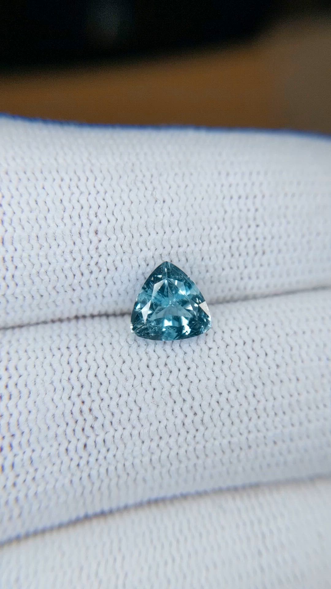 1.24 Ct. Blue Aquamarine from Brazil Size Video