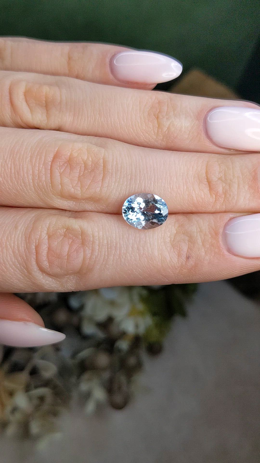 2.51 Ct. Blue Aquamarine from Brazil Size Video