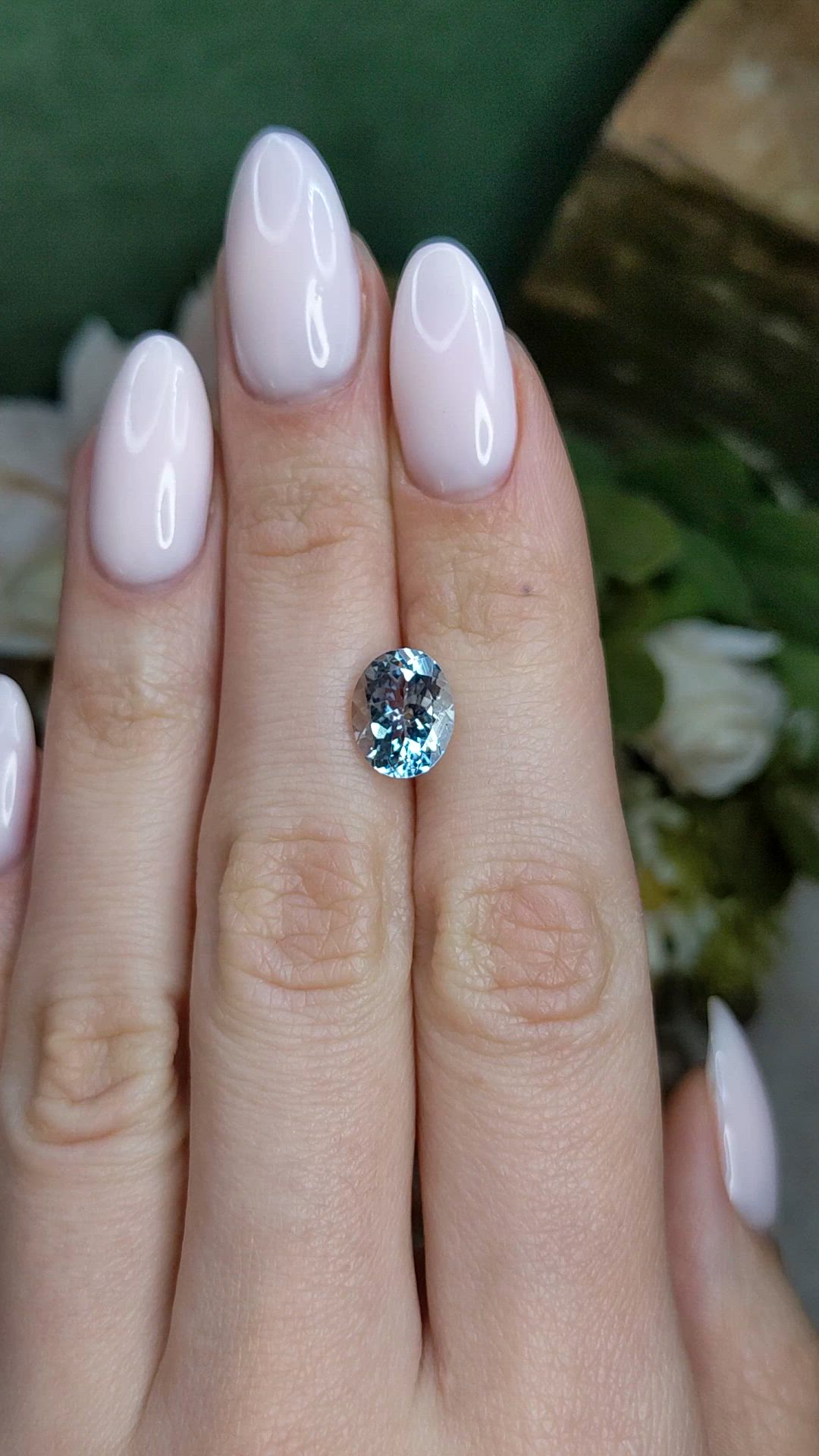 2.51 Ct. Blue Aquamarine from Brazil Size Video