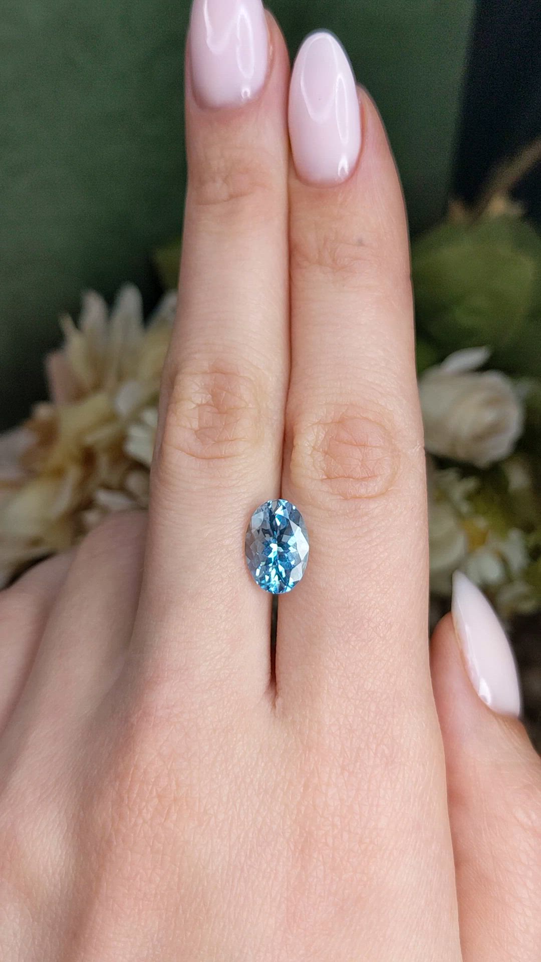2.92 Ct. Blue Aquamarine from Brazil Size Video