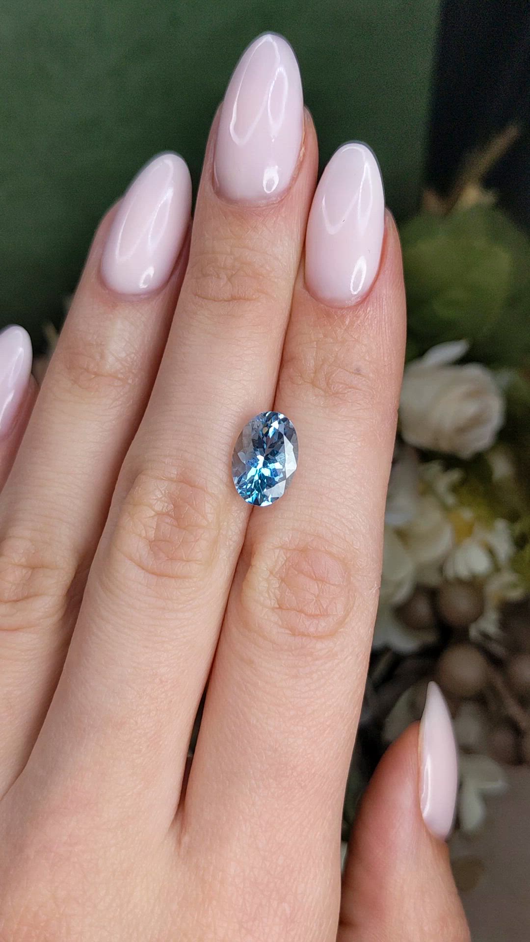 2.92 Ct. Blue Aquamarine from Brazil Size Video