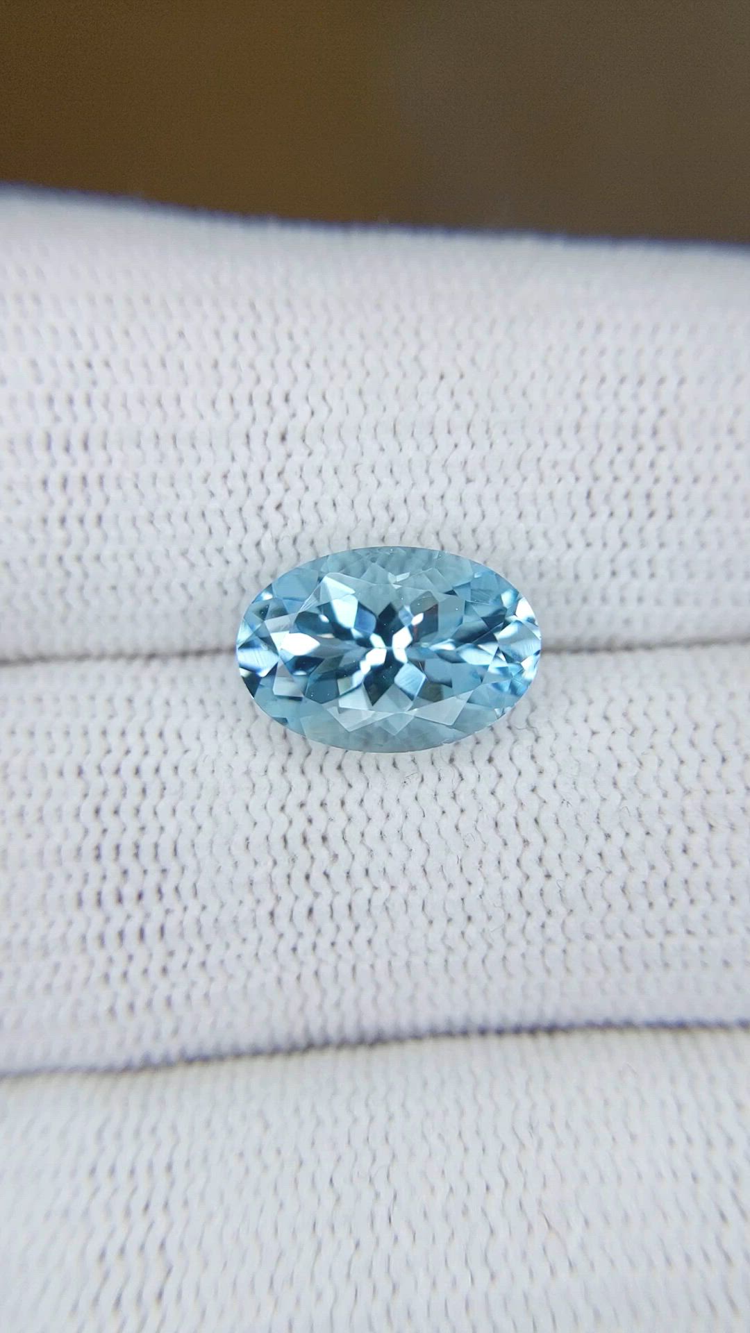 2.92 Ct. Blue Aquamarine from Brazil Size Video