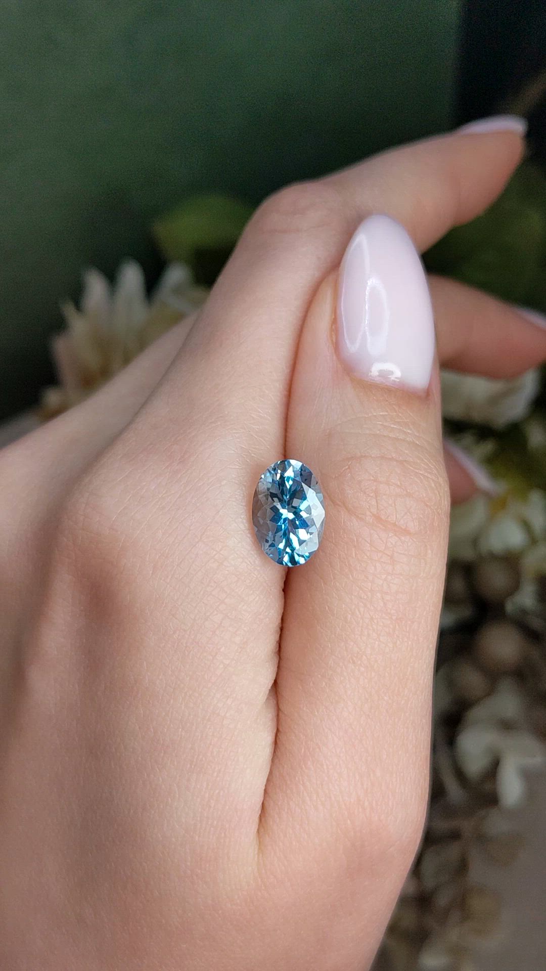 2.92 Ct. Blue Aquamarine from Brazil Size Video