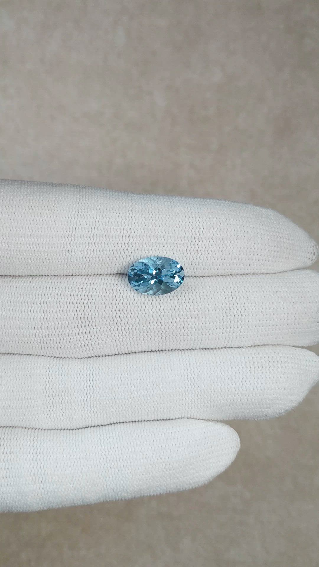 2.92 Ct. Blue Aquamarine from Brazil Size Video