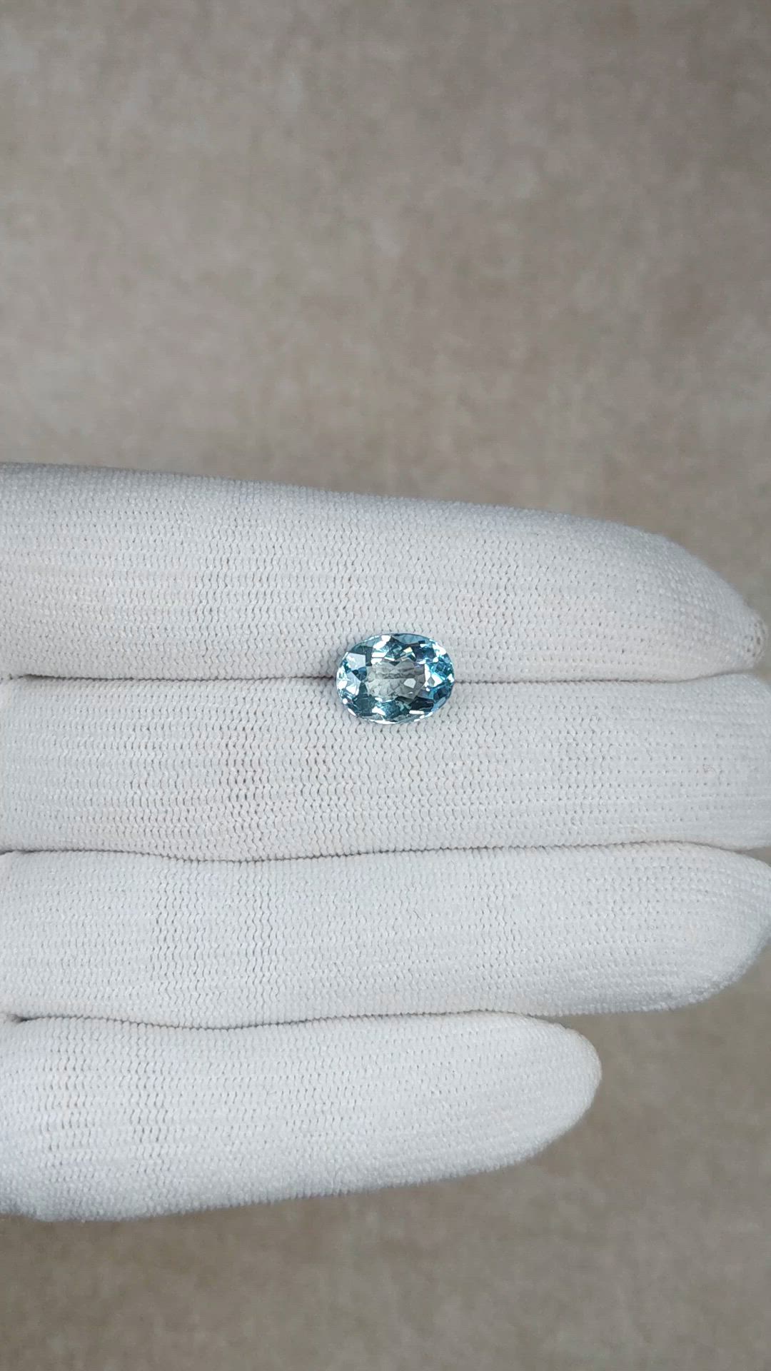 3.16 Ct. Blue Aquamarine from Brazil Size Video