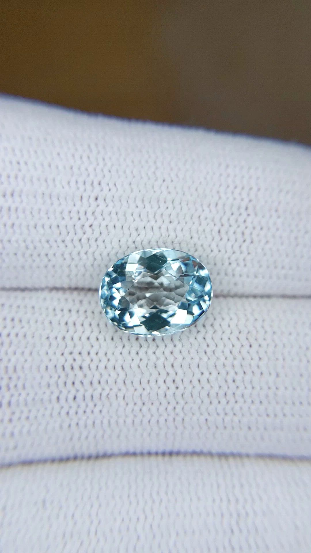 3.16 Ct. Blue Aquamarine from Brazil Size Video