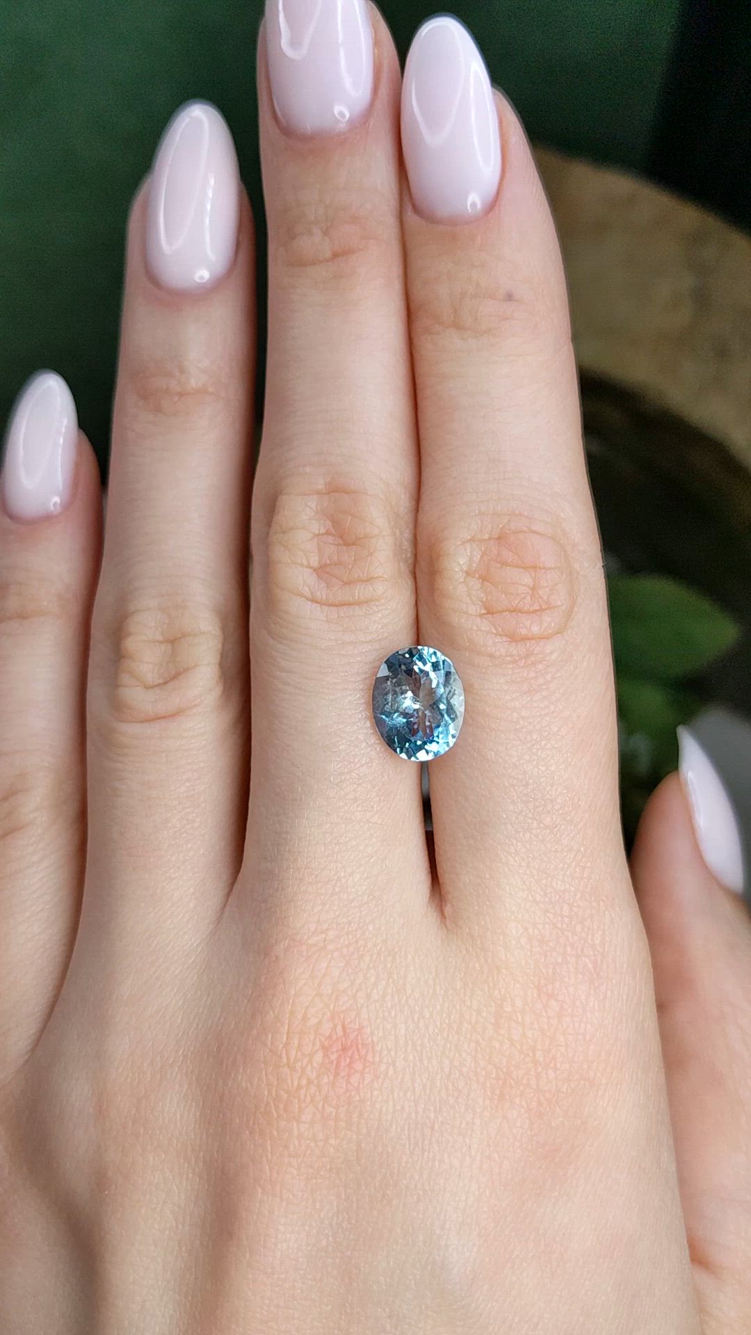 3.30 Ct. Blue Aquamarine from Brazil Size Video