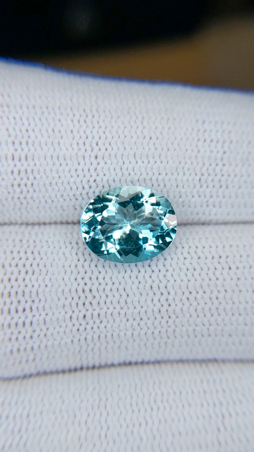 3.30 Ct. Blue Aquamarine from Brazil Size Video