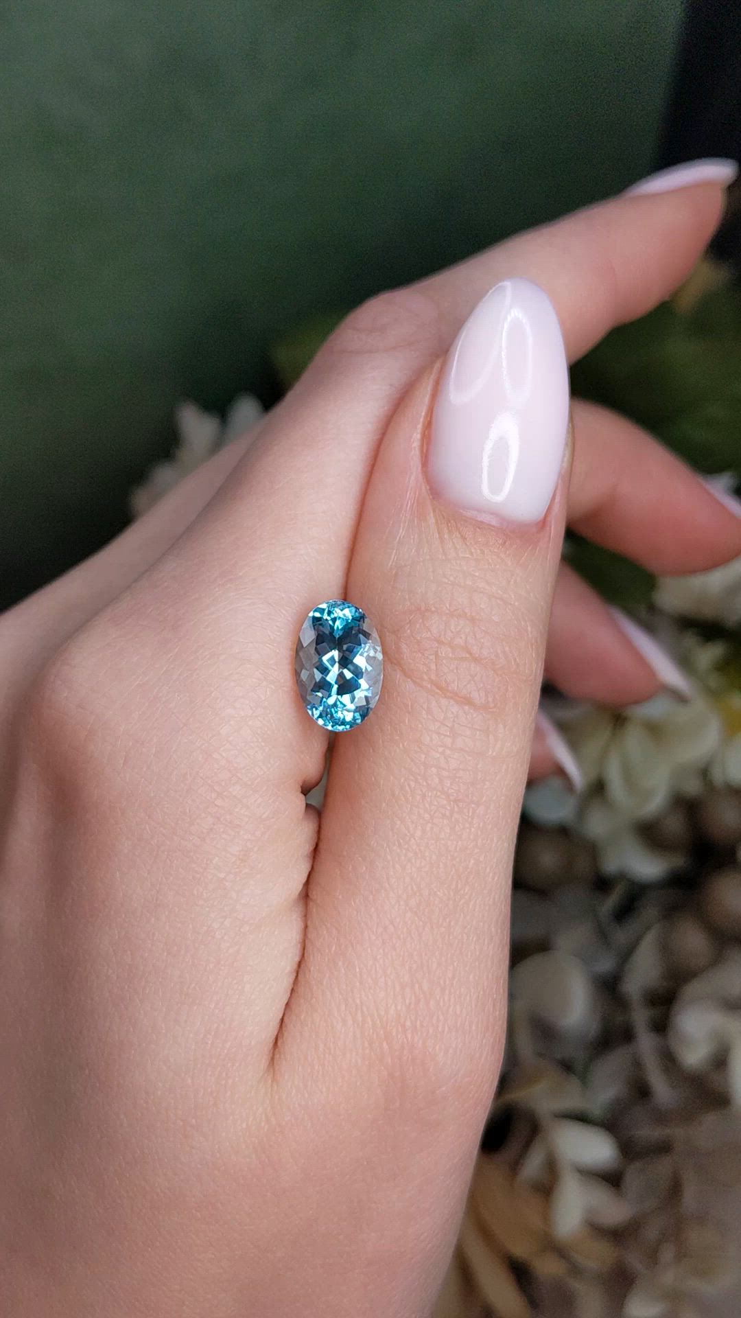 3.39 Ct. Blue Aquamarine from Ceylon (Sri Lanka) Size Video