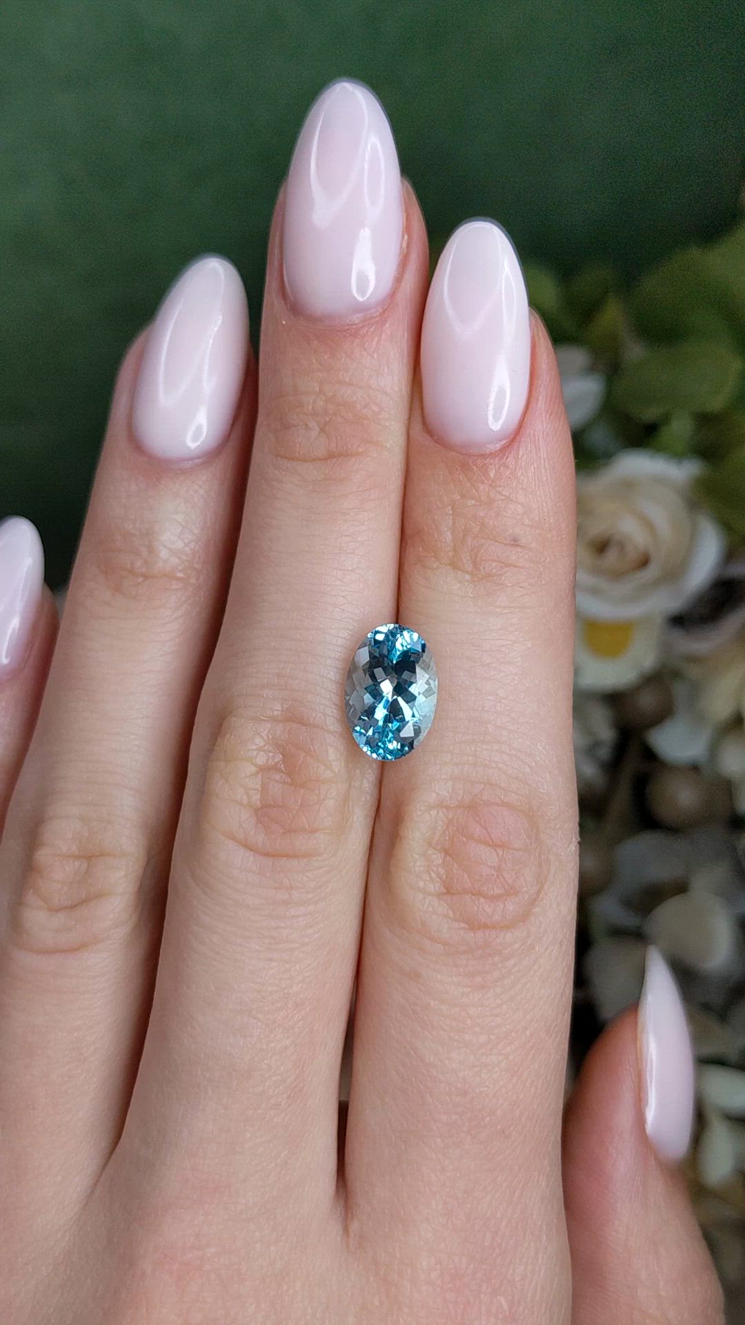 3.39 Ct. Blue Aquamarine from Ceylon (Sri Lanka) Size Video