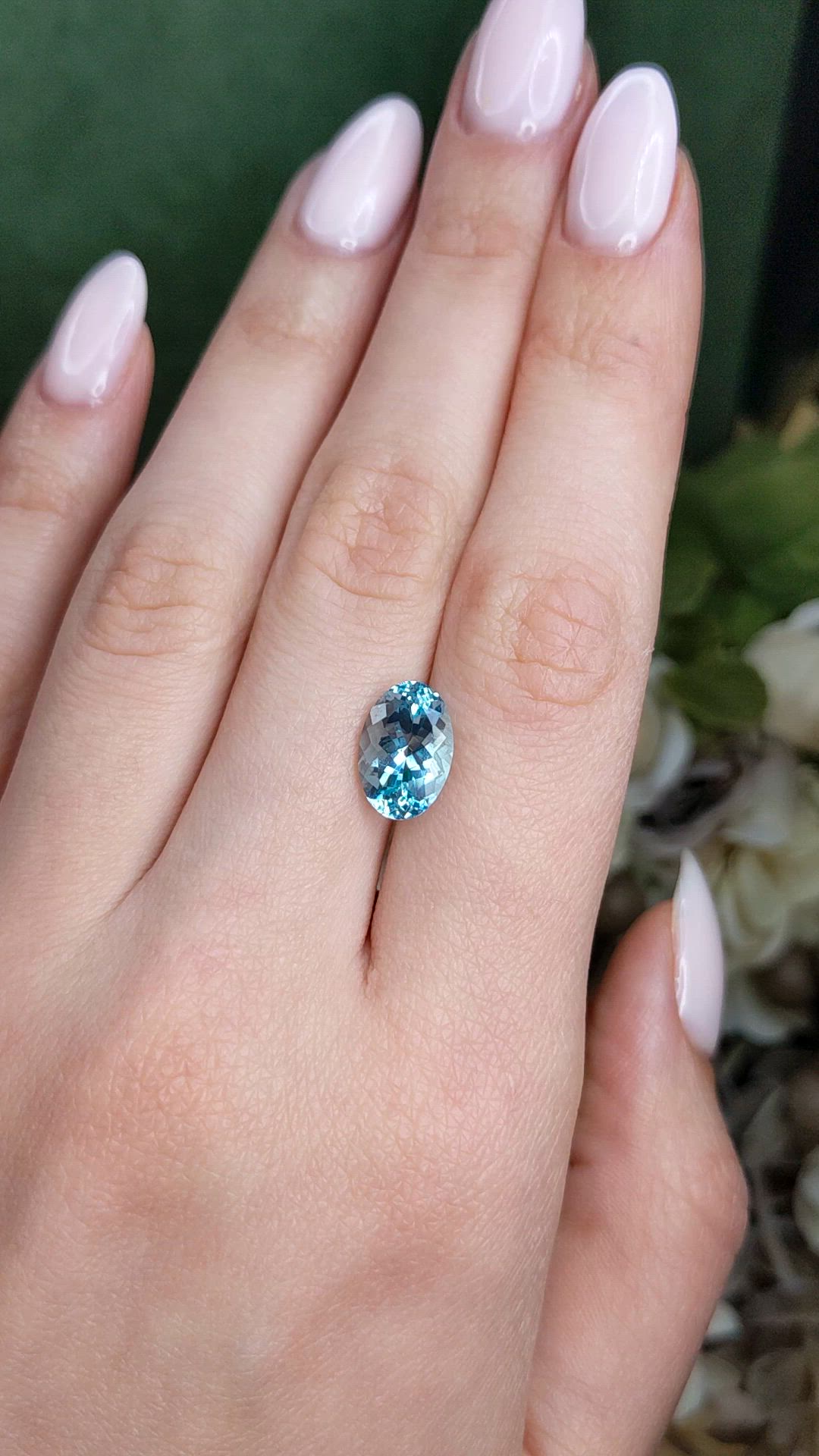 3.39 Ct. Blue Aquamarine from Ceylon (Sri Lanka) Size Video
