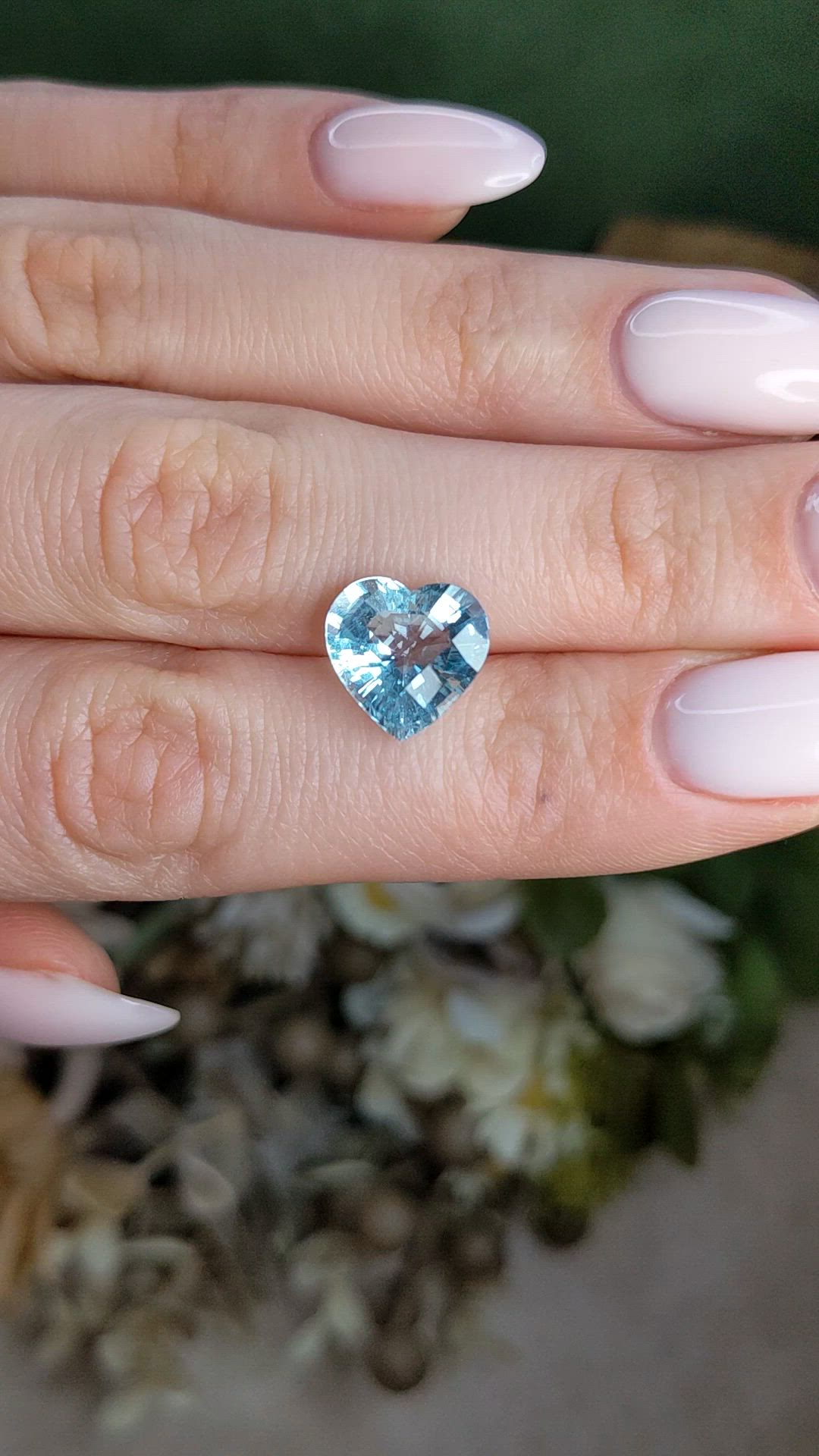 4.07 Ct. Greenish Blue Aquamarine from Brazil Size Video