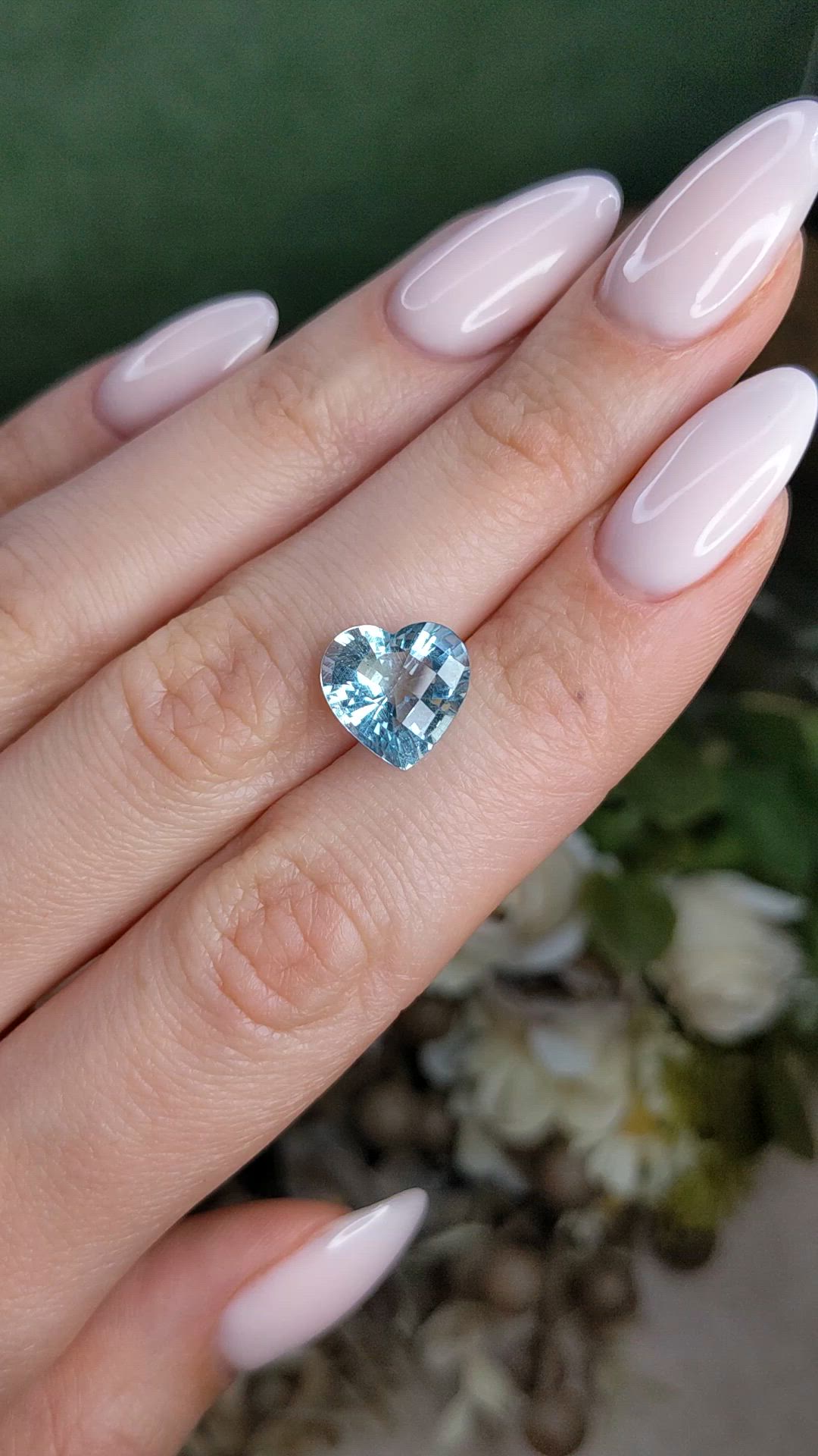 4.07 Ct. Greenish Blue Aquamarine from Brazil Size Video