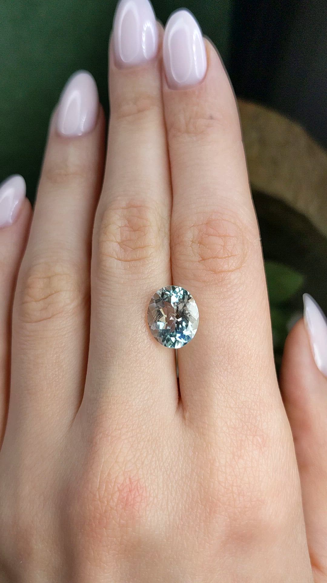 4.27 Ct. Greenish Blue Aquamarine from Brazil Size Video