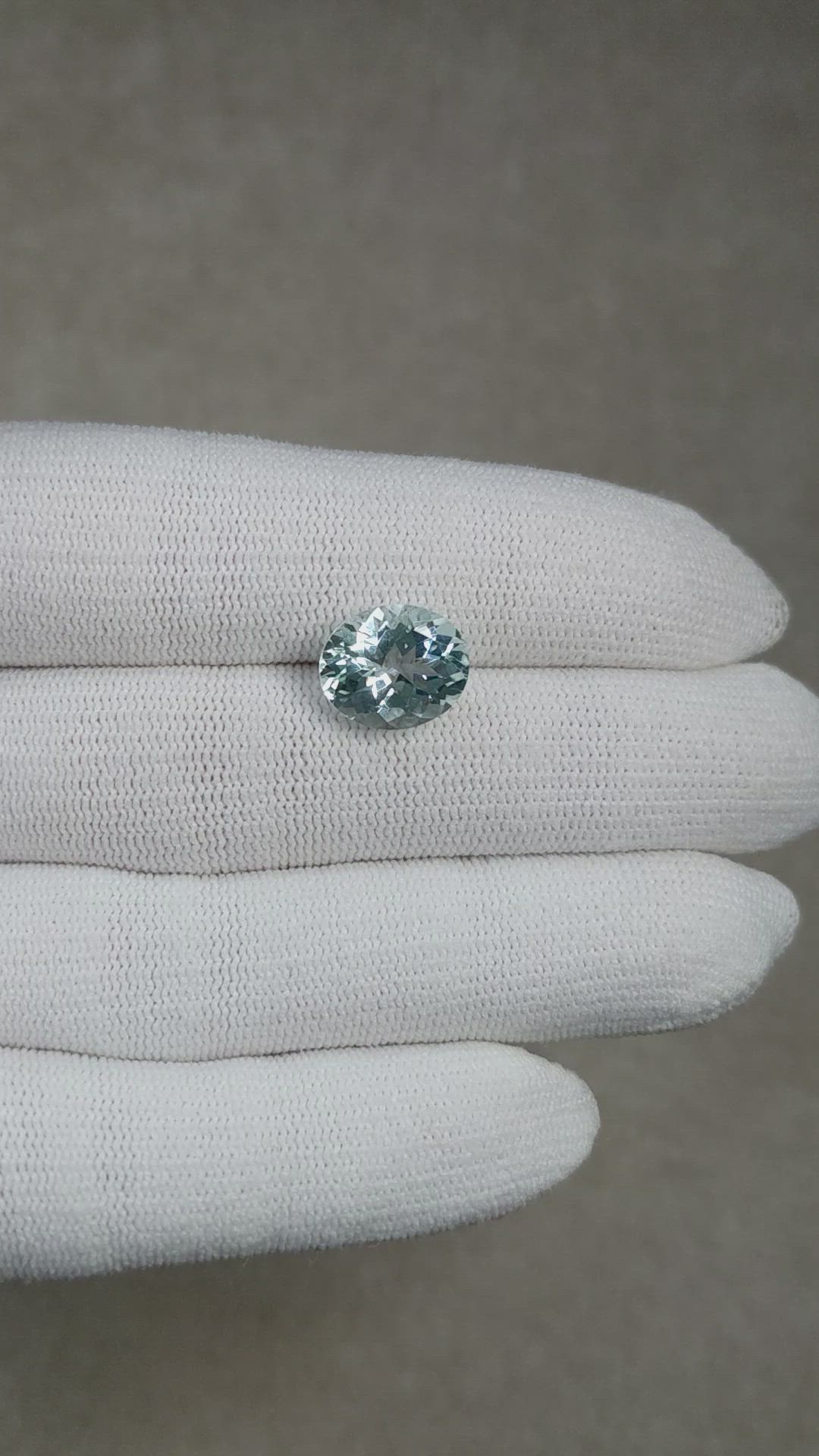 4.27 Ct. Greenish Blue Aquamarine from Brazil Size Video