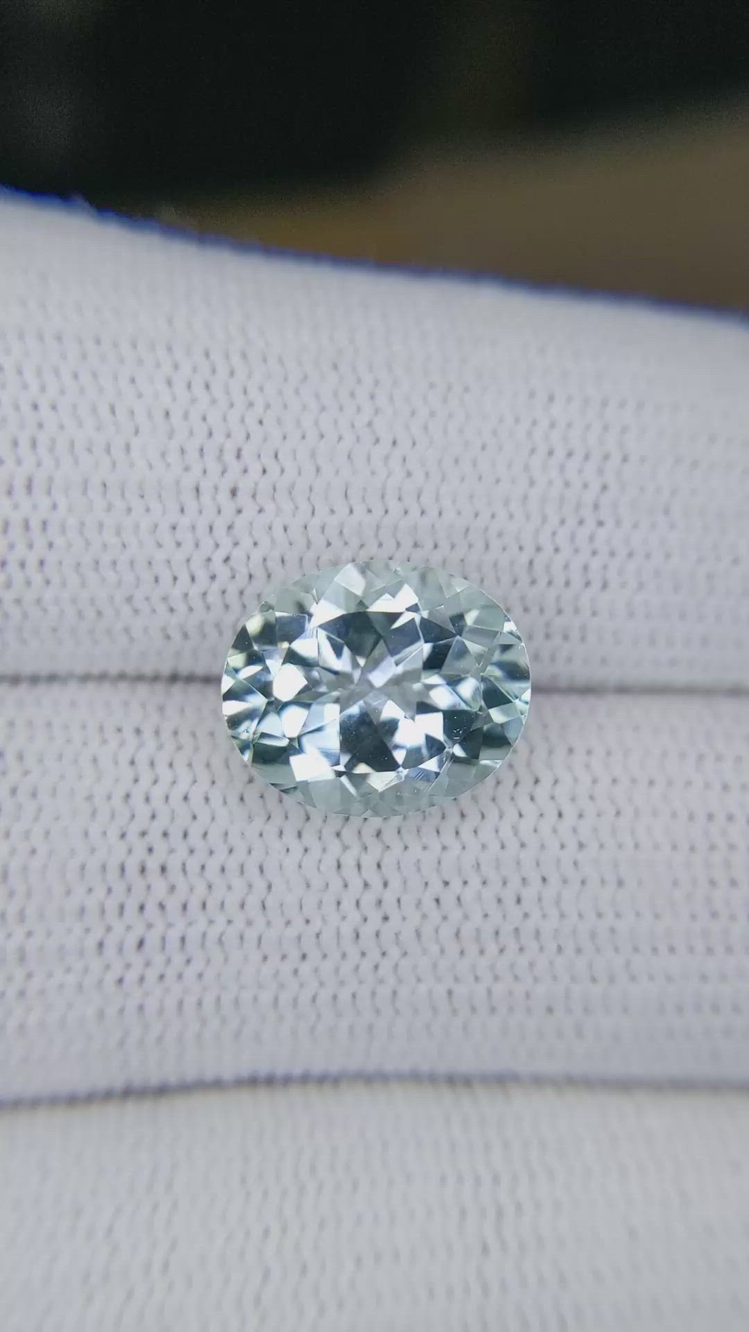 4.27 Ct. Greenish Blue Aquamarine from Brazil Size Video