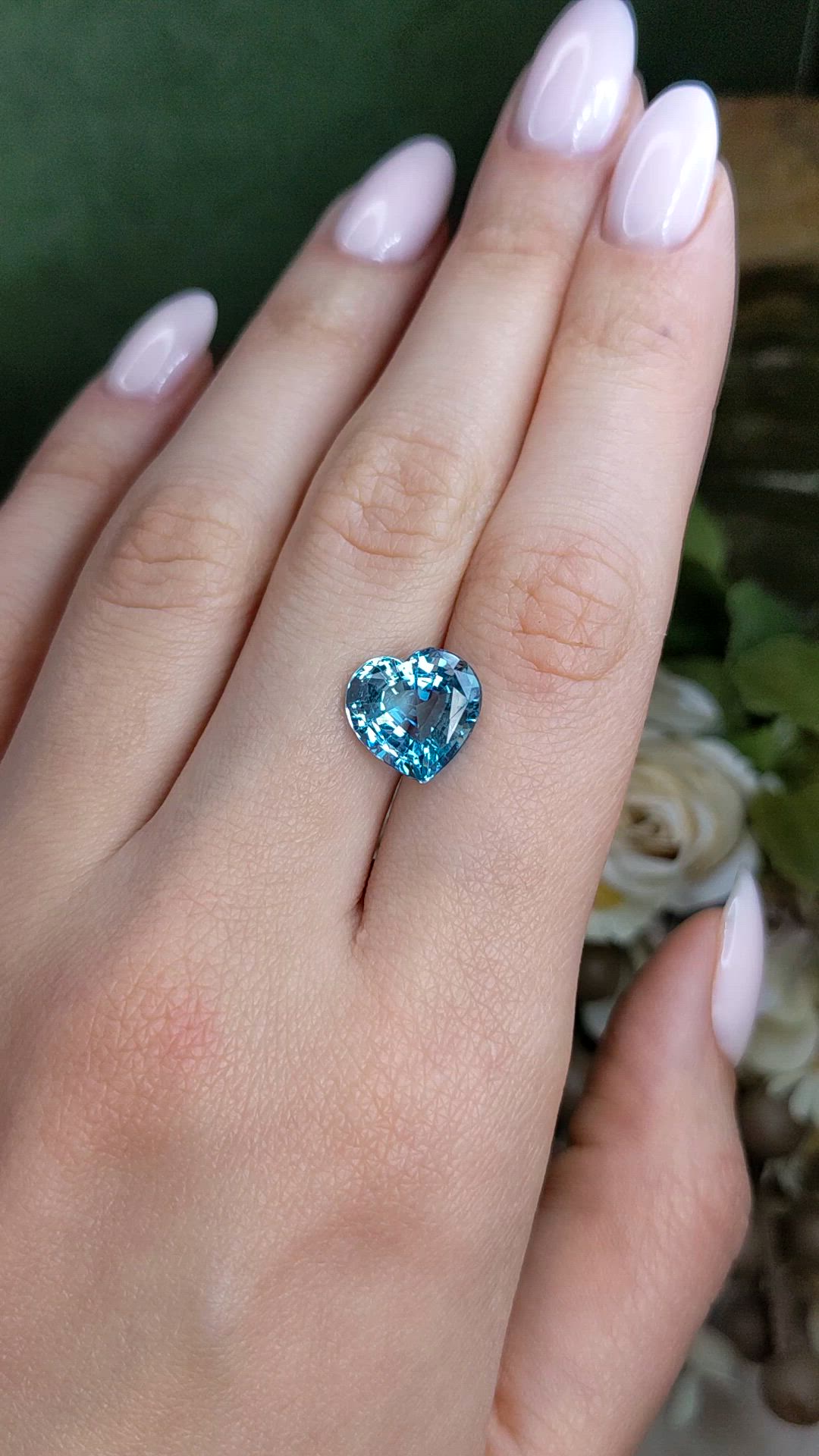 4.55 Ct. Blue Aquamarine from Brazil Size Video