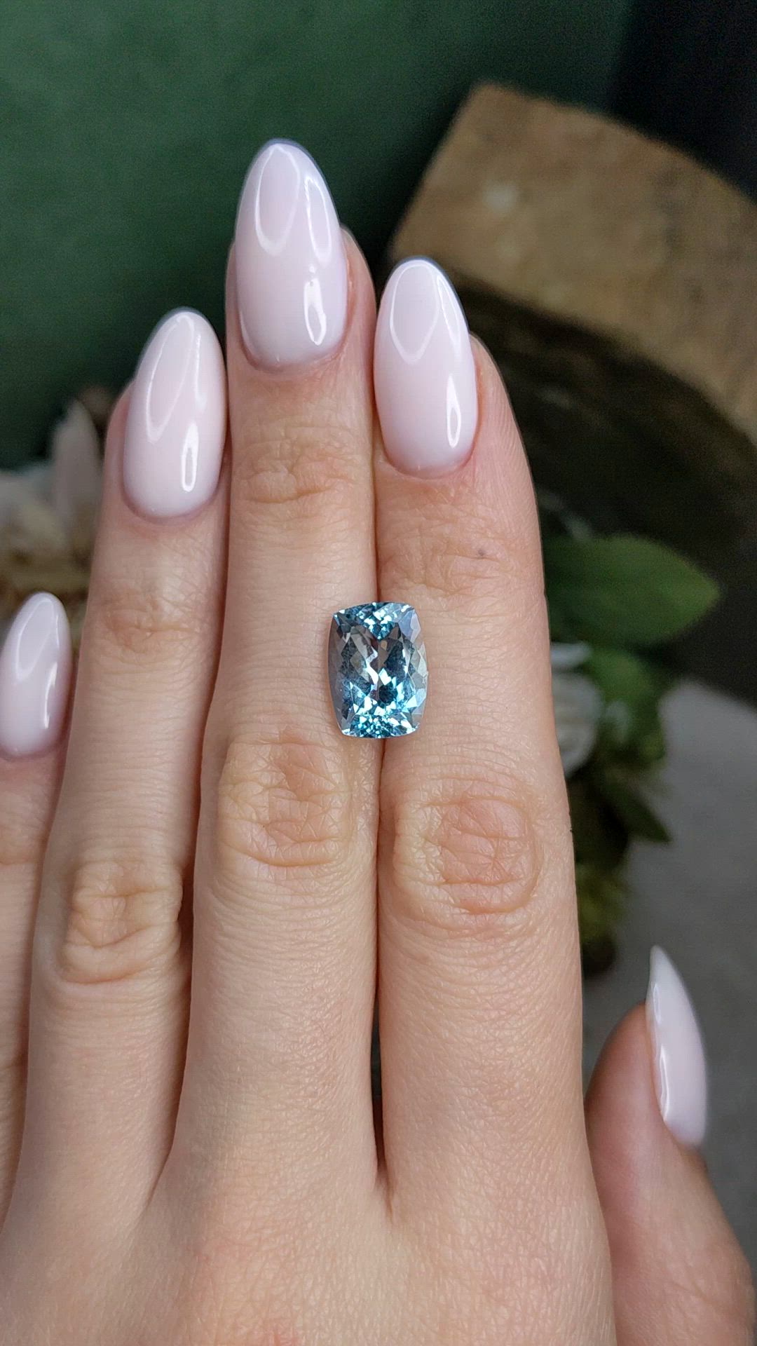 4.69 Ct. Blue Aquamarine from Brazil Size Video