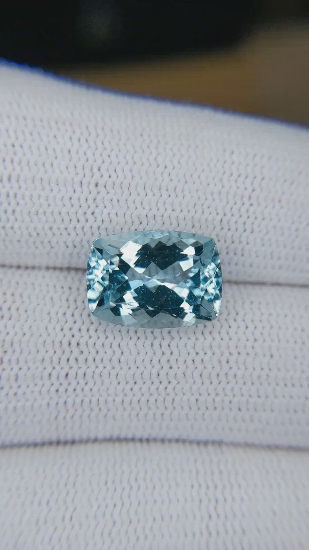 4.69 Ct. Blue Aquamarine from Brazil Size Video