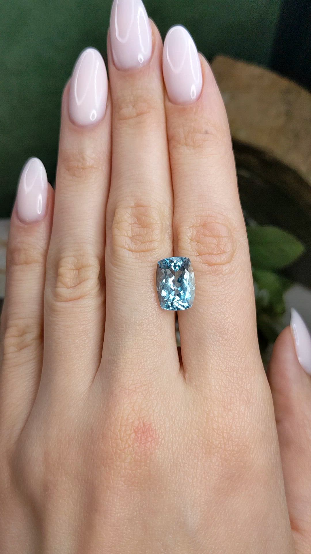 4.69 Ct. Blue Aquamarine from Brazil Size Video