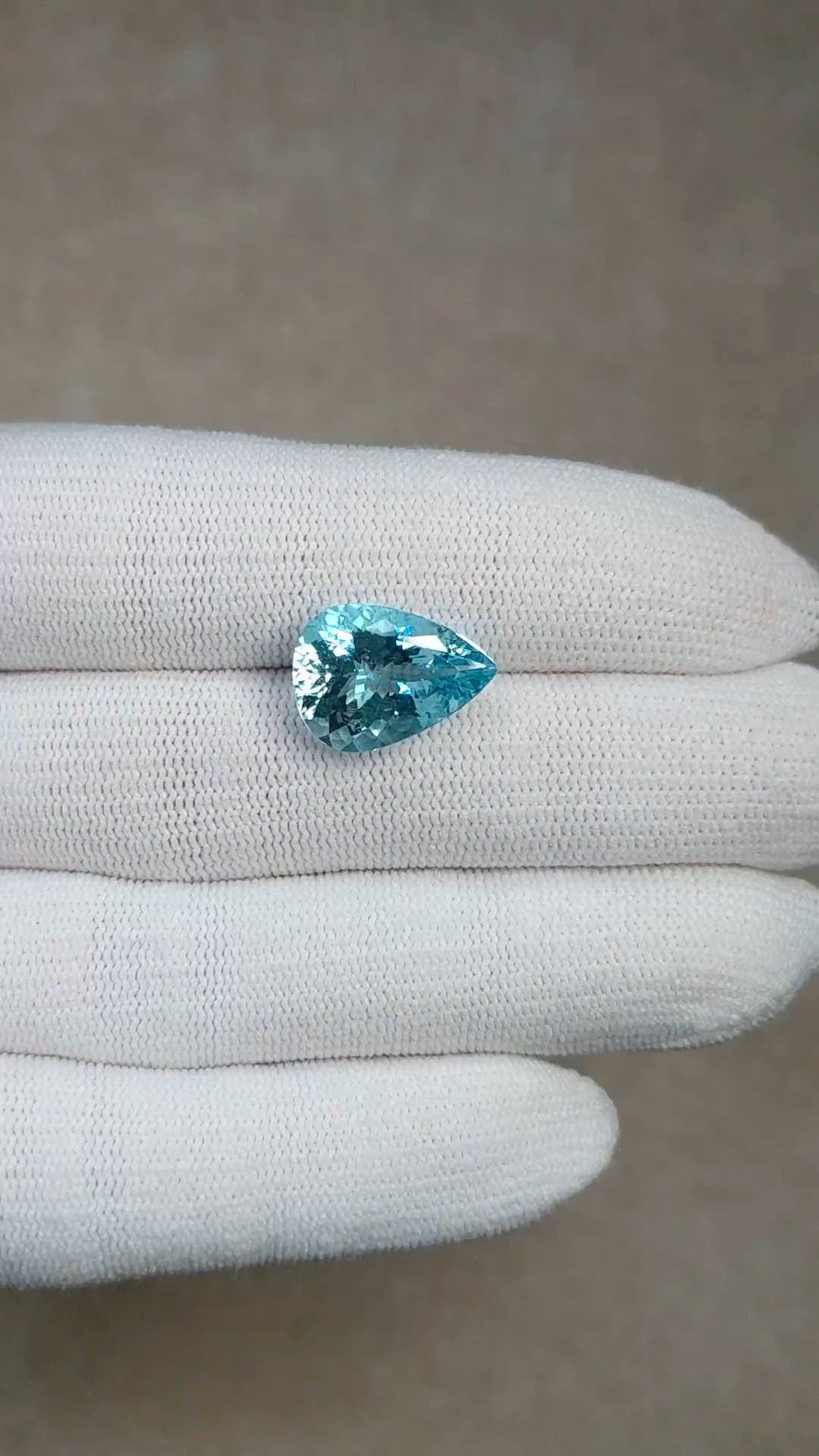 5.92 Ct. Blue Aquamarine from Brazil Size Video