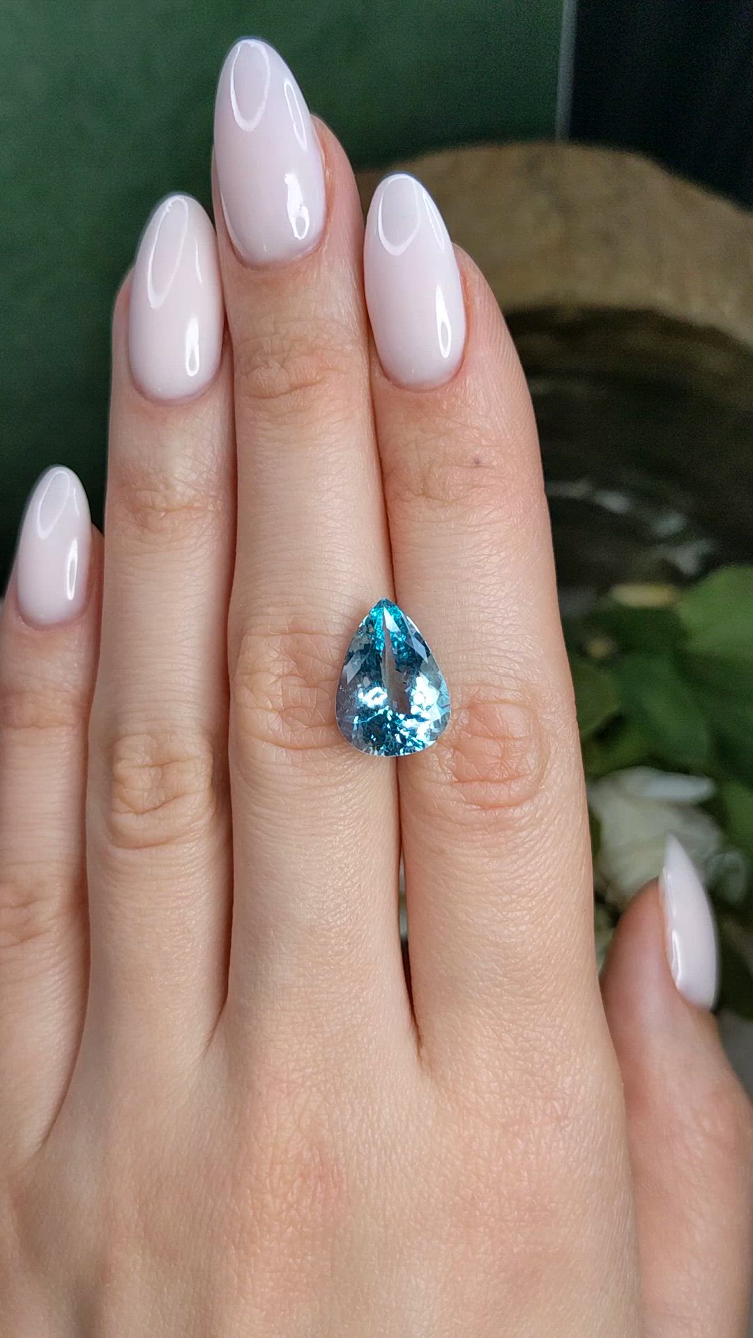 5.92 Ct. Blue Aquamarine from Brazil Size Video