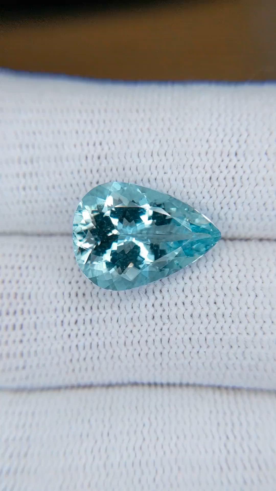 5.92 Ct. Blue Aquamarine from Brazil Size Video