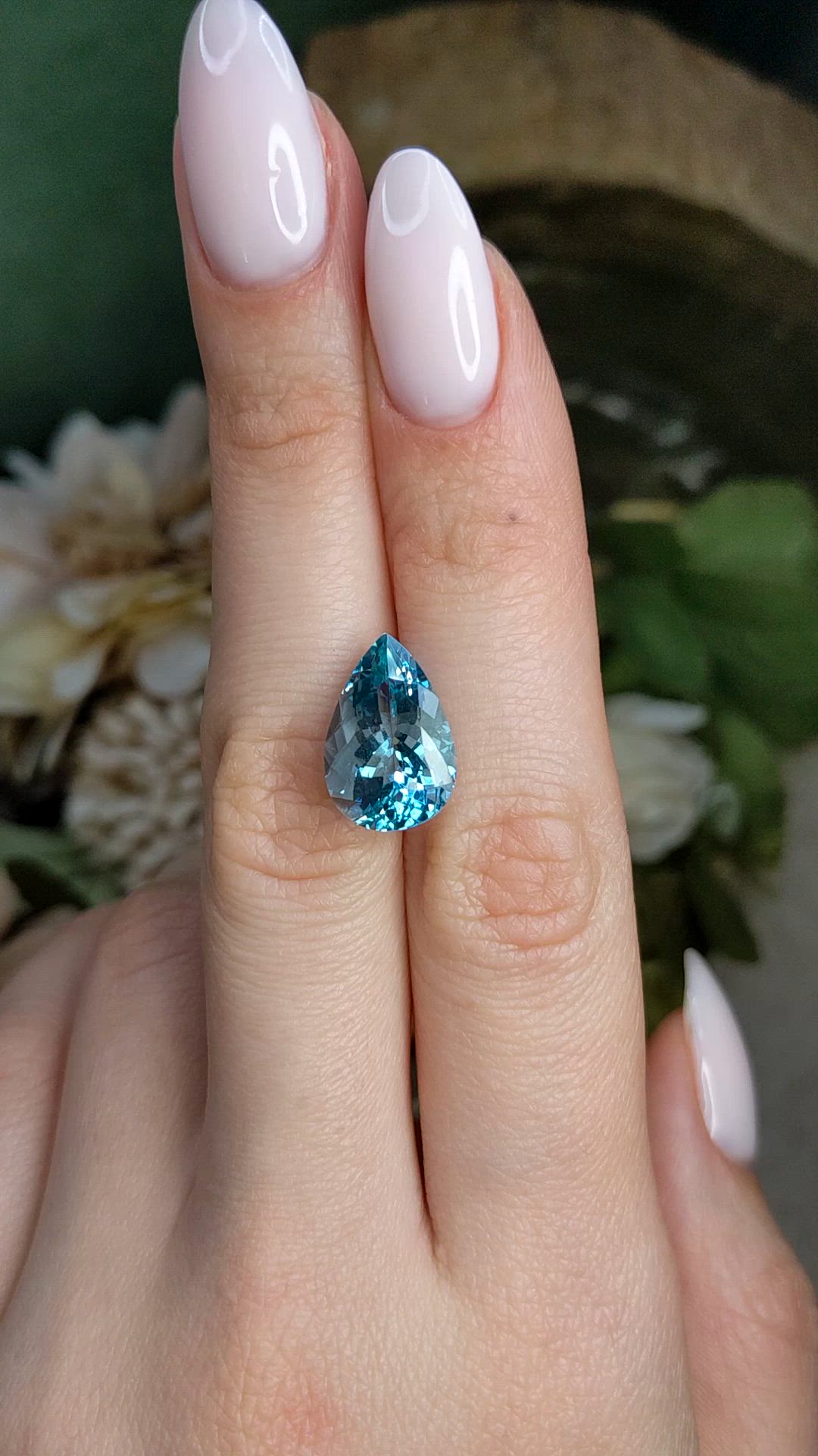 6.37 Ct. Blue Aquamarine from Brazil Size Video