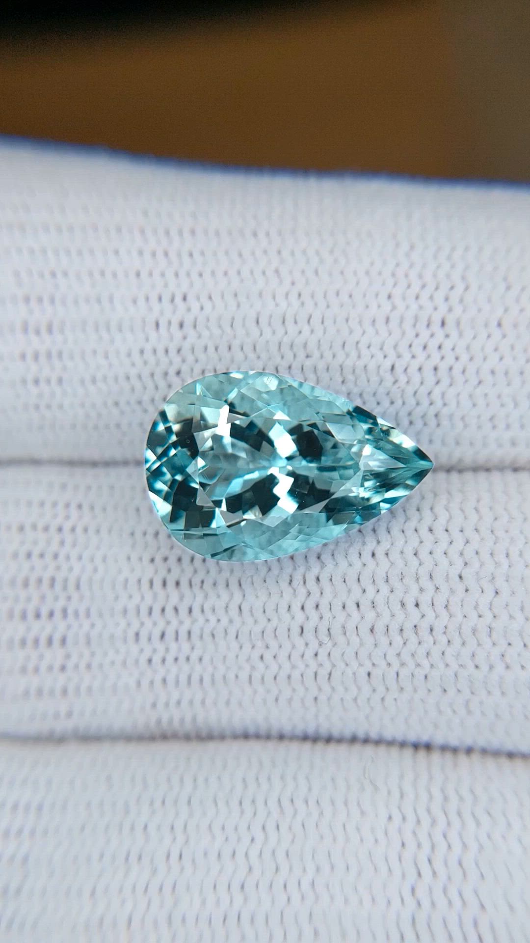 6.37 Ct. Blue Aquamarine from Brazil Size Video