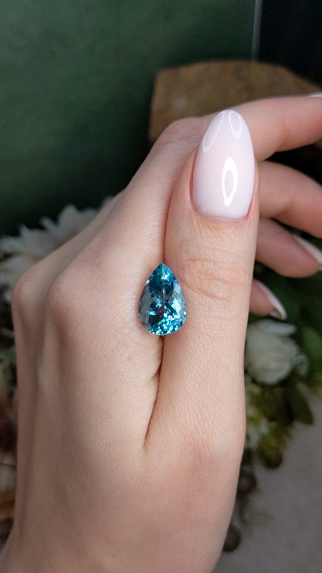 6.37 Ct. Blue Aquamarine from Brazil Size Video