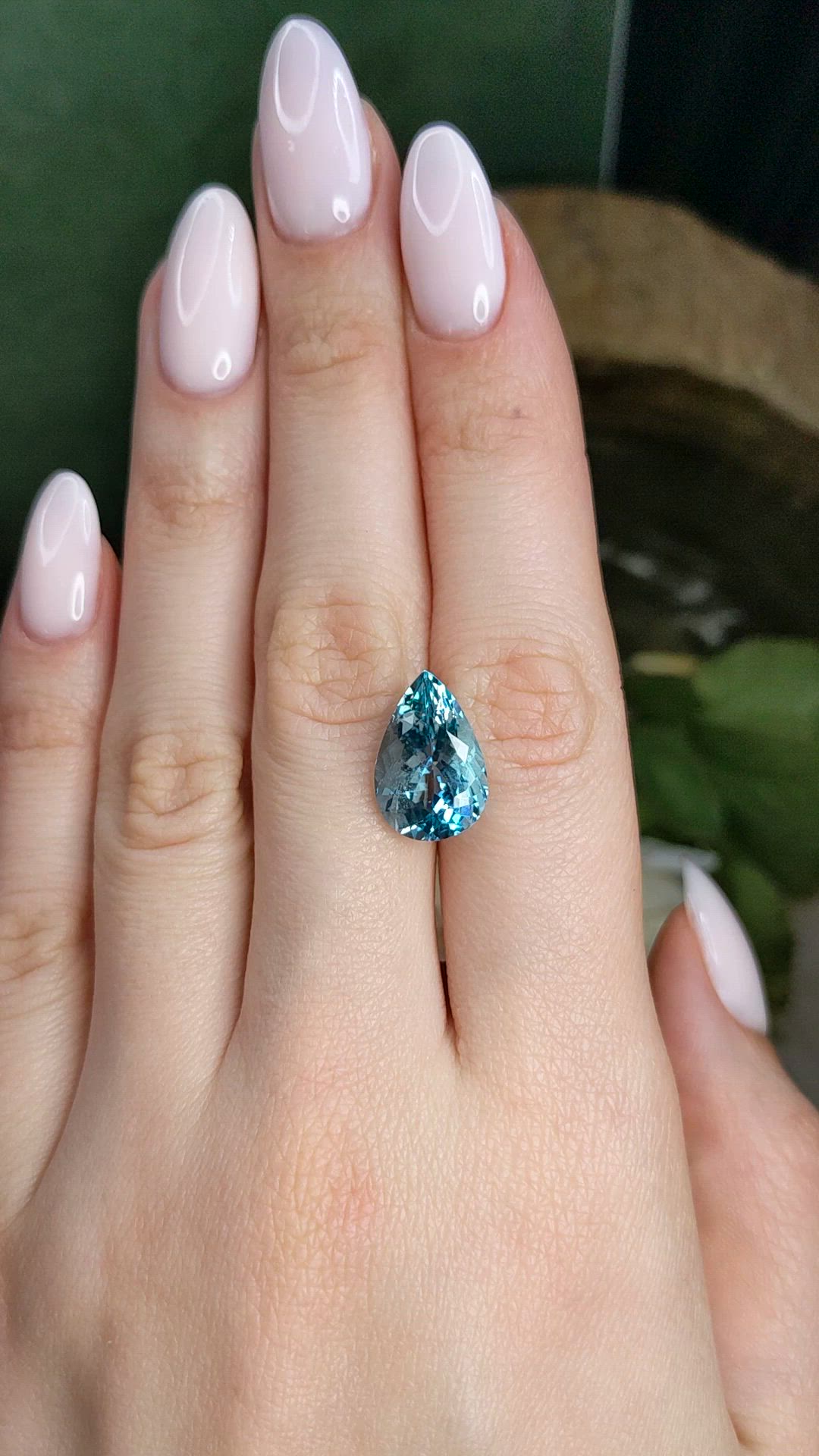6.37 Ct. Blue Aquamarine from Brazil Size Video
