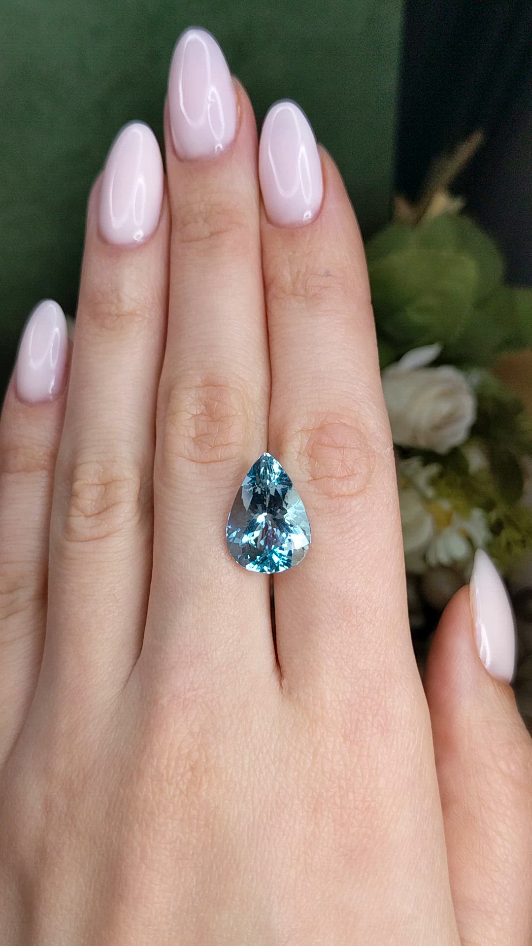 8.01 Ct. Blue Aquamarine from Brazil Size Video
