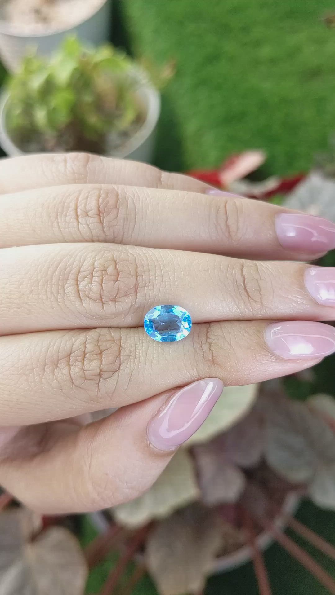 2.70 Ct. Swiss Blue Topaz from Ceylon (Sri Lanka) Size Video