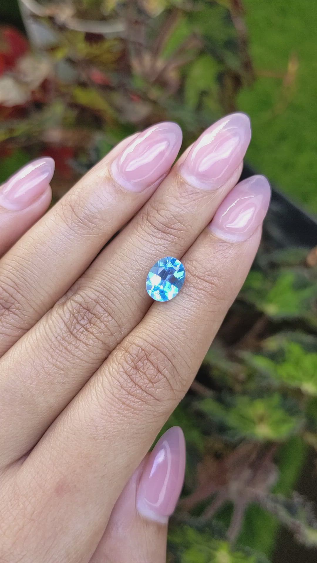 2.59 Ct. Swiss Blue Topaz from Ceylon (Sri Lanka) Size Video