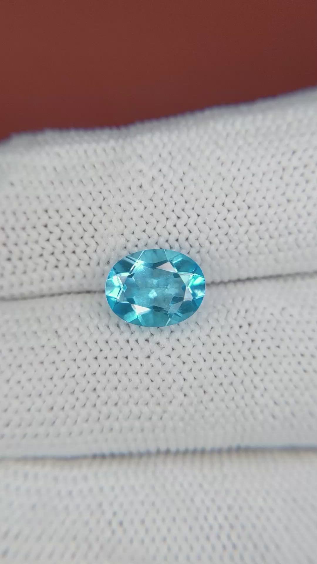2.59 Ct. Swiss Blue Topaz from Ceylon (Sri Lanka) Size Video