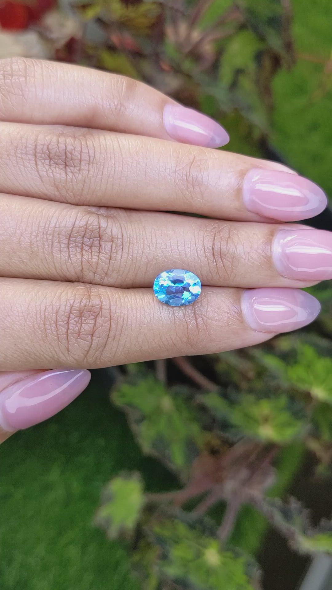 2.59 Ct. Swiss Blue Topaz from Ceylon (Sri Lanka) Size Video