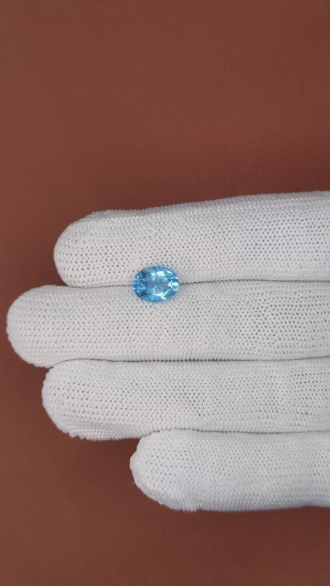 2.59 Ct. Swiss Blue Topaz from Ceylon (Sri Lanka) Size Video