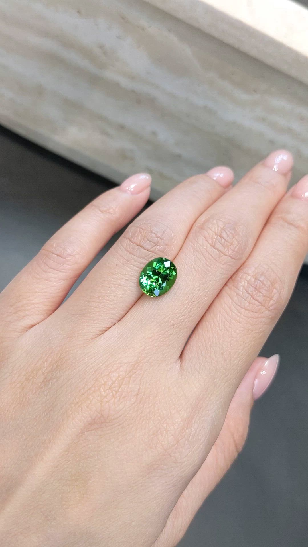 3.54 Ct. Green Tourmaline from Brazil Size Video