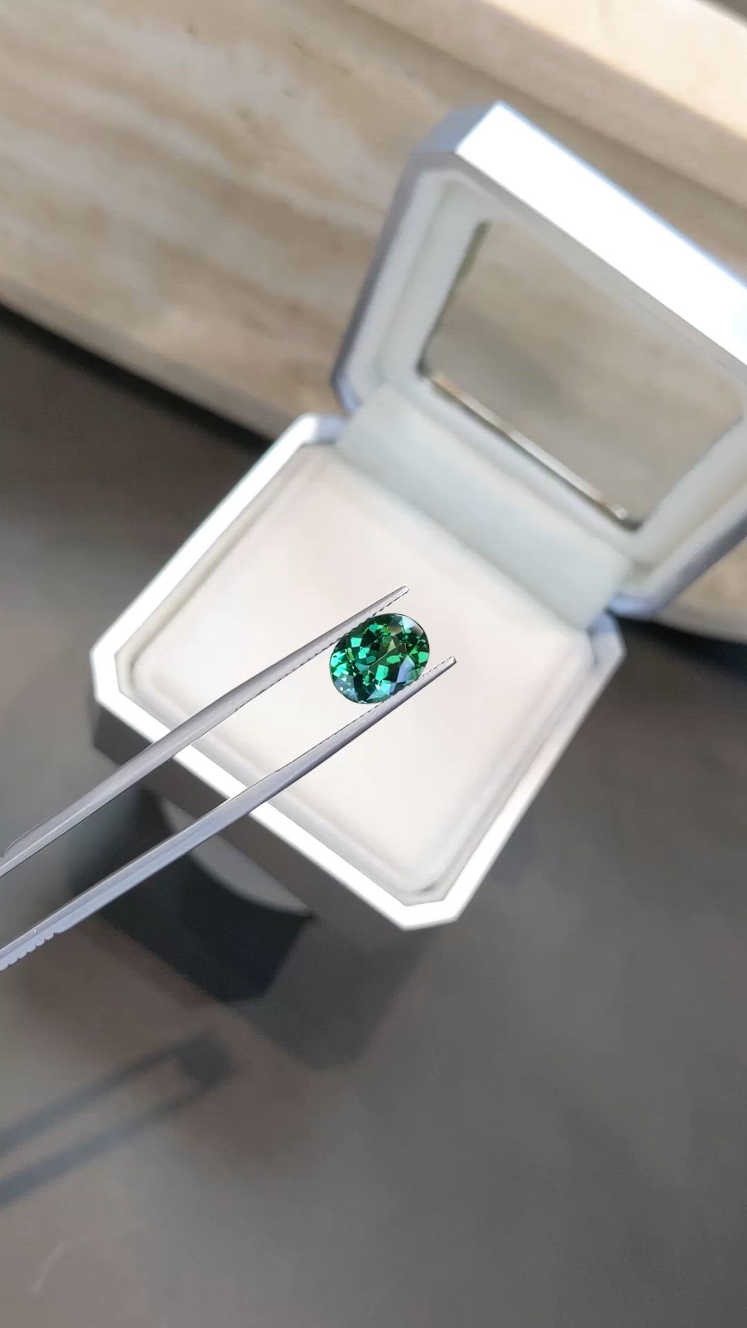 2.76 Ct. Bluish Green Tourmaline from Brazil Size Video