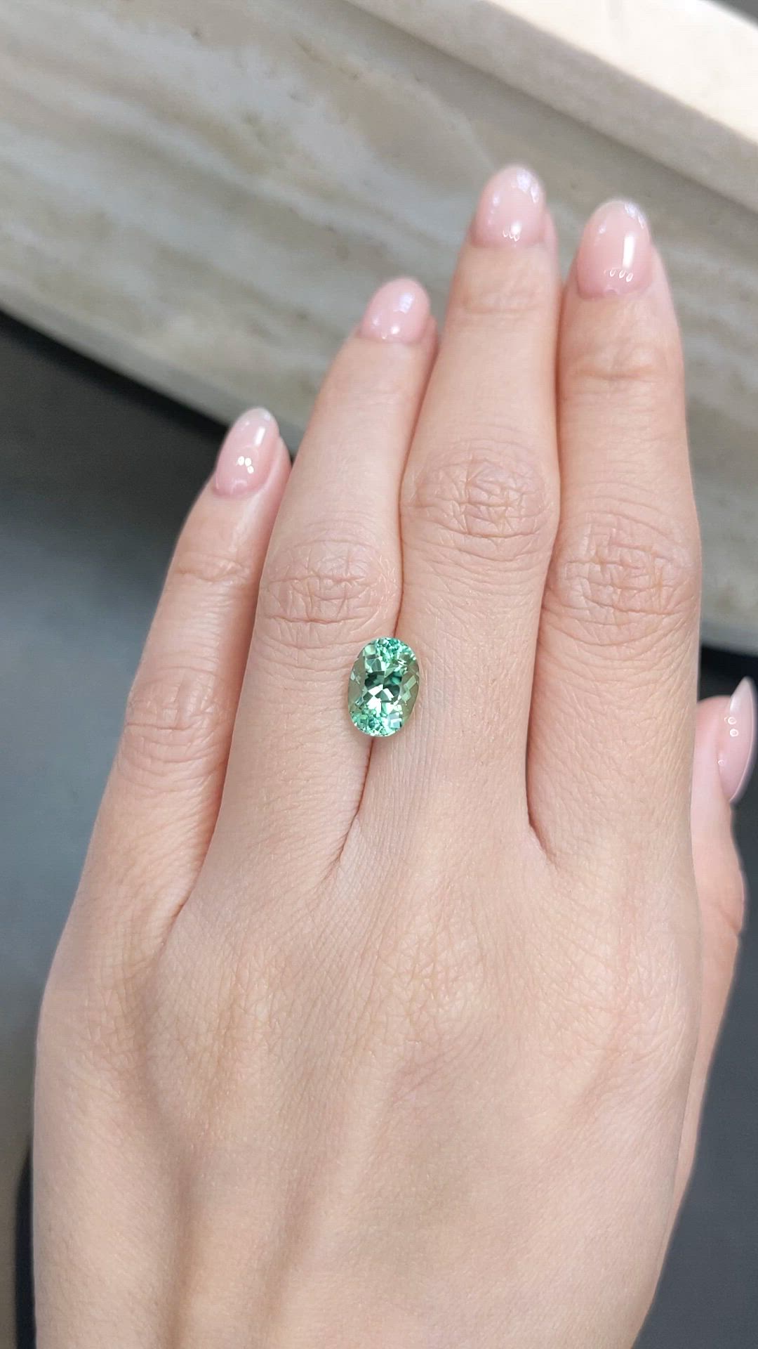 2.35 Ct. Green Tourmaline from Brazil Size Video