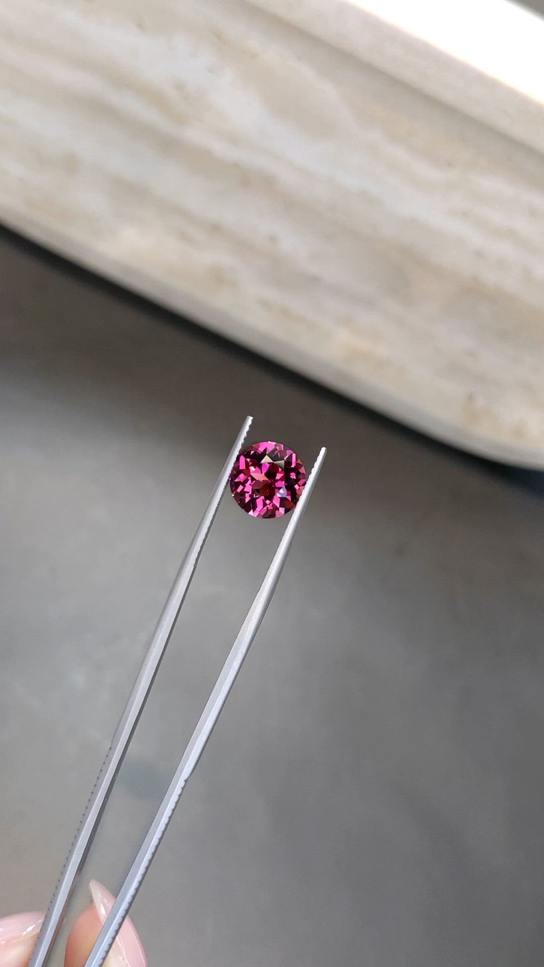 5.00 Ct. Purplish Pink Rhodolite Garnet from Tanzania Size Video