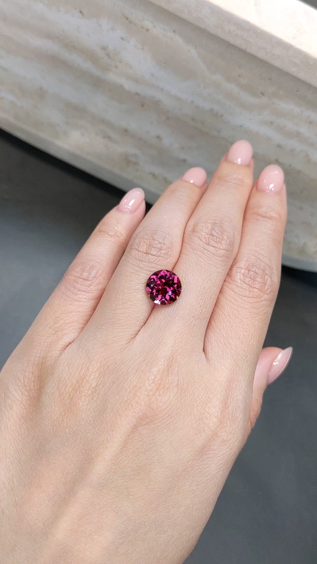 5.00 Ct. Purplish Pink Rhodolite Garnet from Tanzania Size Video