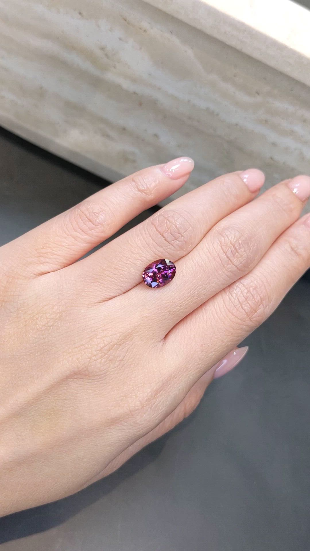 2.51 Ct. Pinkish Purple Spinel from Tanzania Size Video