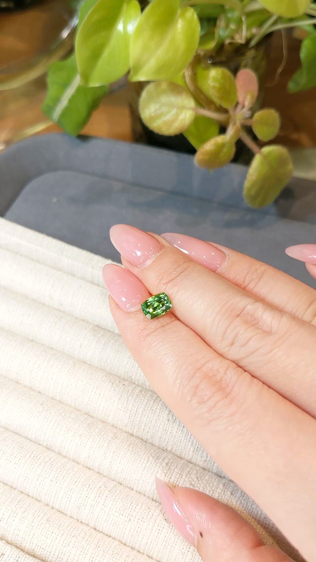 1.30 Ct. Yellowish Green Garnet from Tanzania Size Video