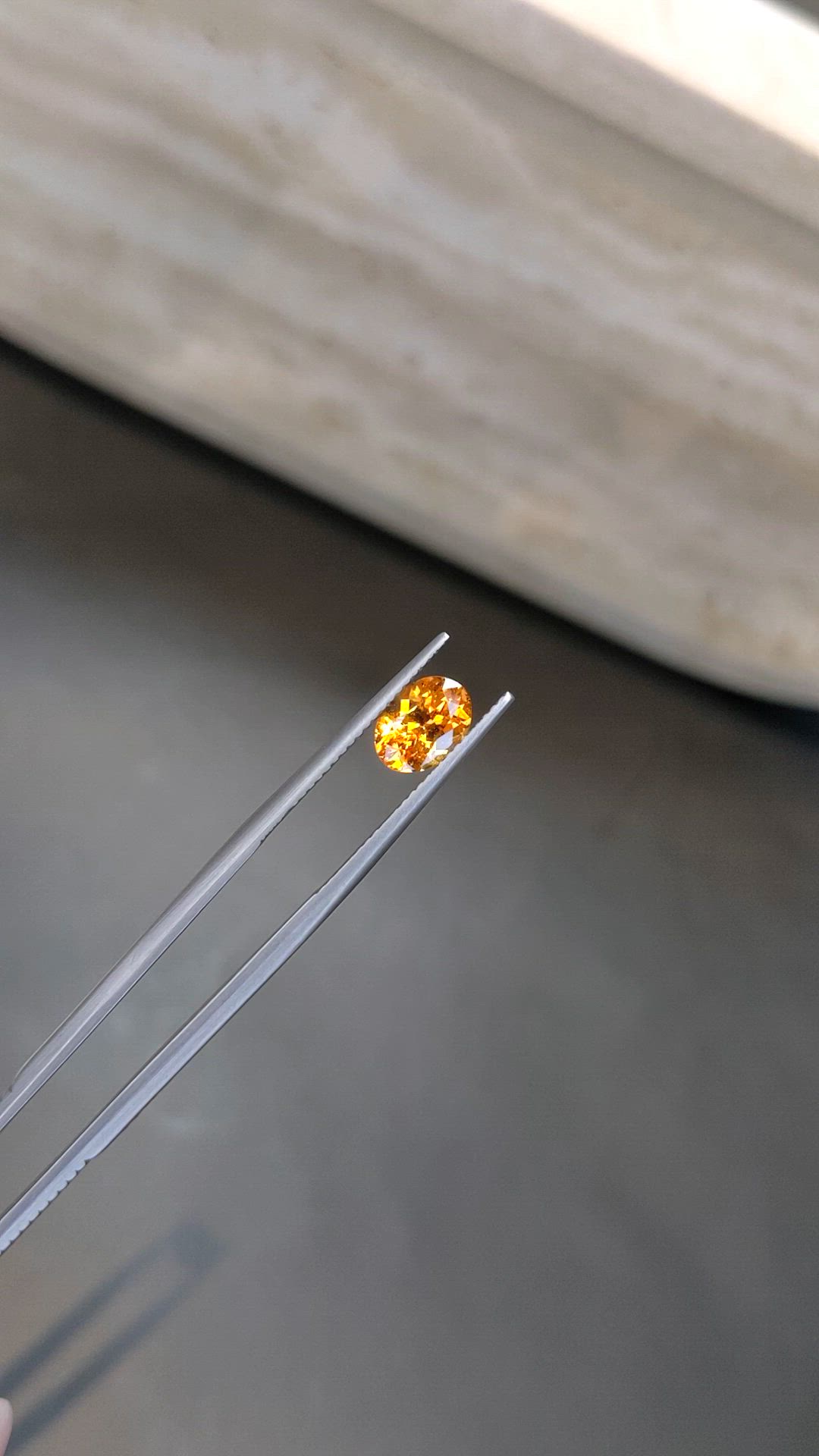 1.74 Ct. Orange Spessartite Garnet from Tanzania Size Video