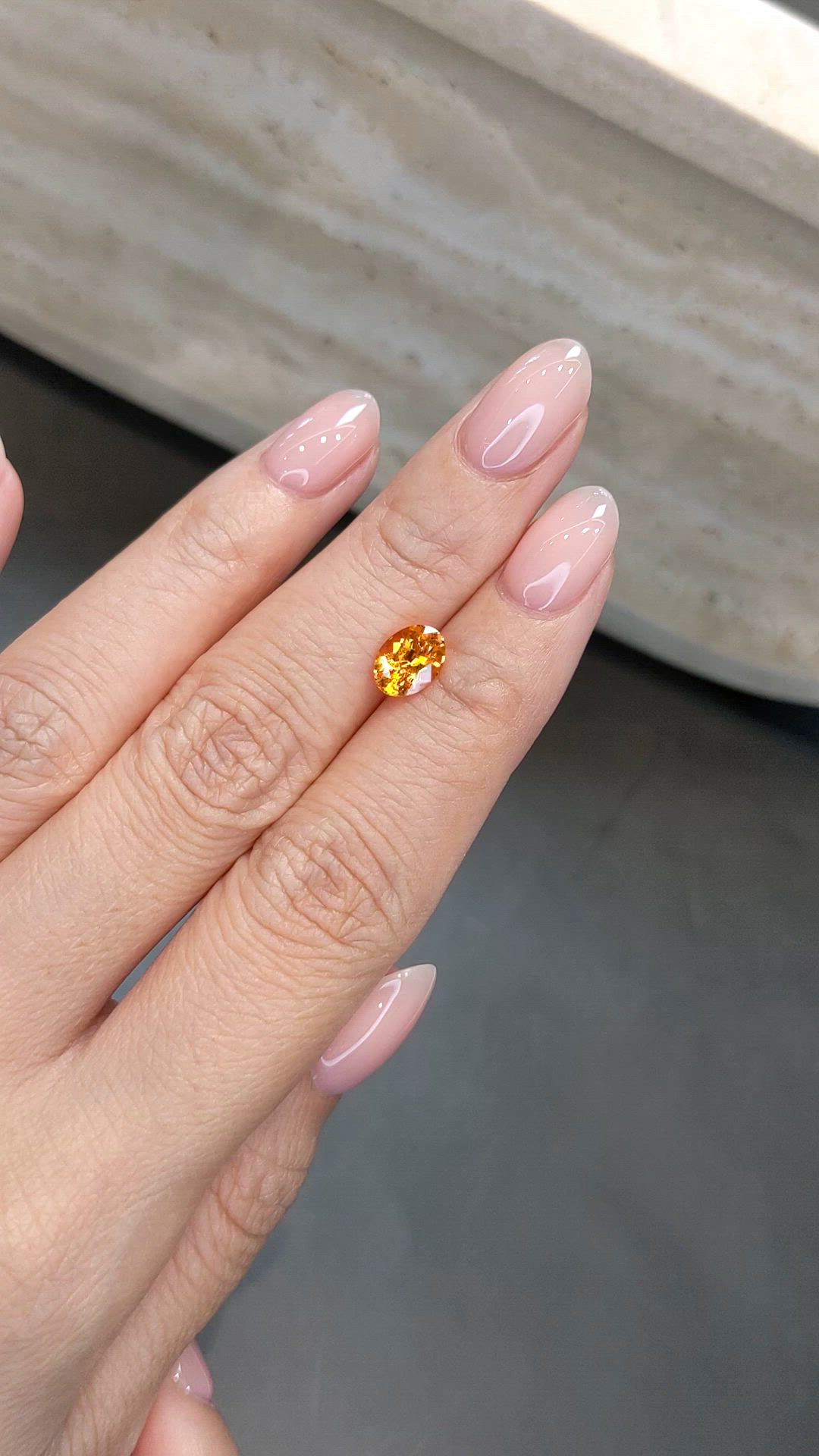 1.74 Ct. Orange Spessartite Garnet from Tanzania Size Video