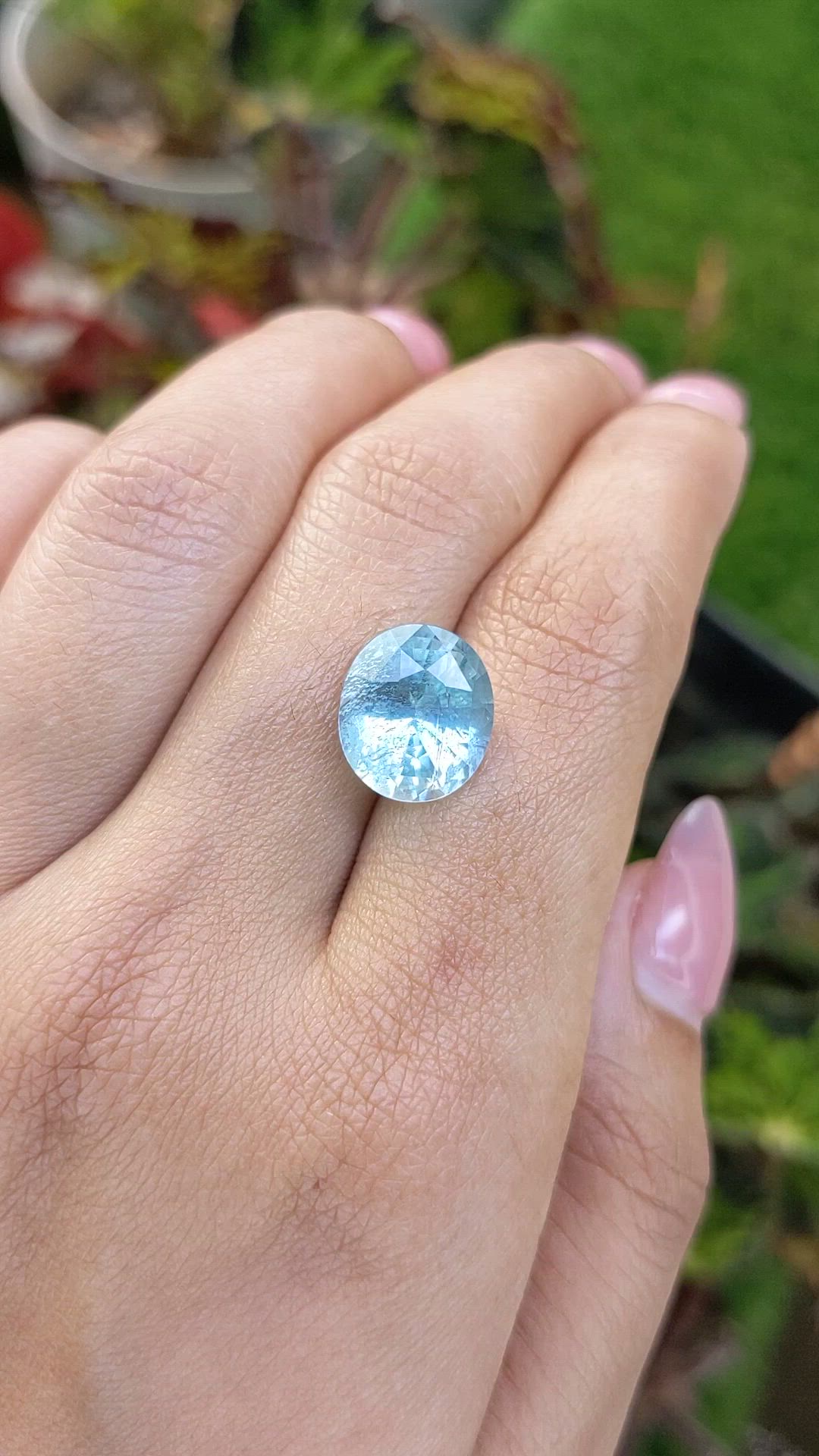 5.95 Ct. Blue Aquamarine from Brazil Size Video